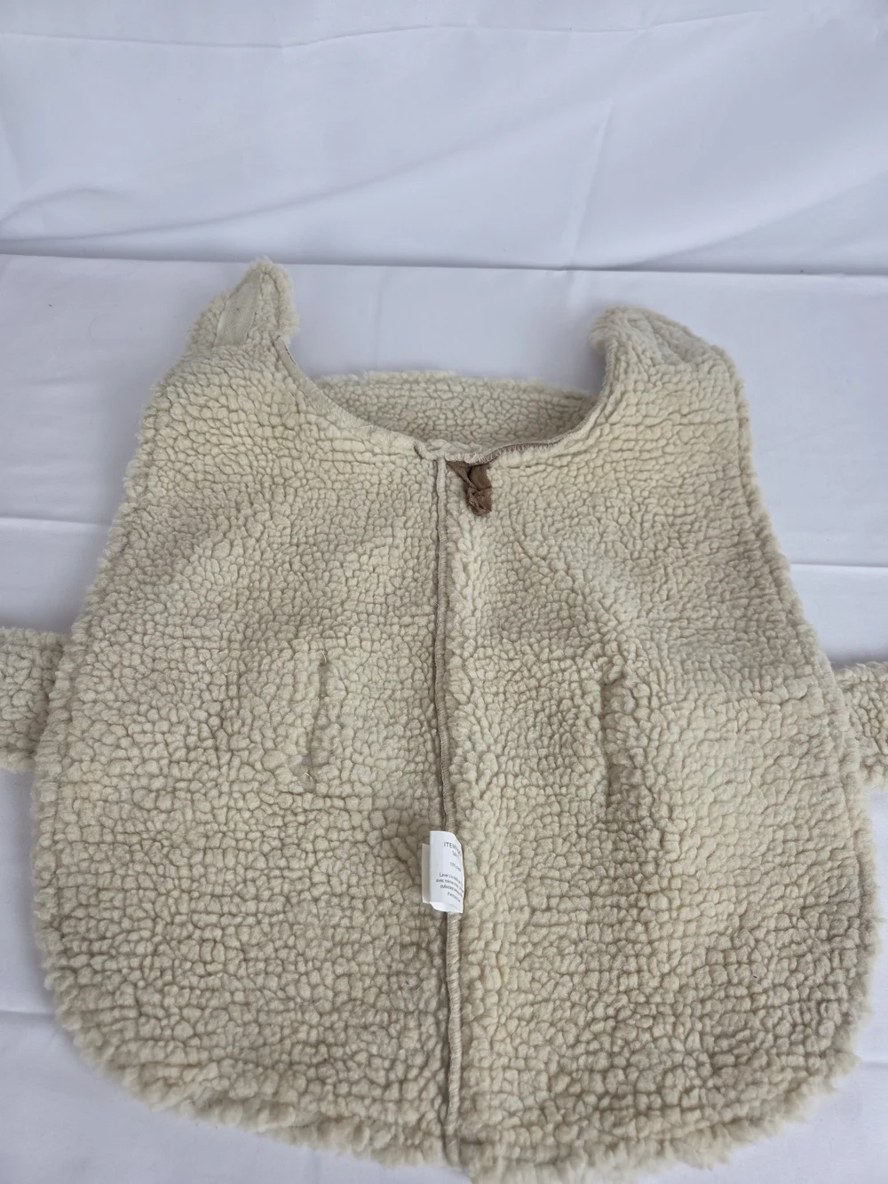 Dog Jacket Medium Brown Sherpa-Trim Dog Coat with Cream Faux-Shearling